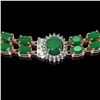 Image 3 : 43.13 ctw Emerald & Diamond Necklace 14K Rose Gold - REF-527R3K
