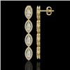 Image 2 : 5.33 ctw Marquise Cut Diamond Micro Pave Earrings 18K Yellow Gold - REF-739R6K