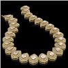 Image 2 : 103.22 ctw Morganite & Diamond Victorian Necklace 14K Yellow Gold - REF-4551R3K