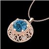 Image 2 : 1.11 ctw Fancy Intense Blue Diamond Art Deco Necklace 18k Rose Gold - REF-161M8G