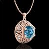 Image 3 : 1.11 ctw Fancy Intense Blue Diamond Art Deco Necklace 18k Rose Gold - REF-161M8G