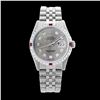 Image 2 : Rolex Men's Stainless Steel, QuickSet, Diam Dial & Diam/Ruby Bezel