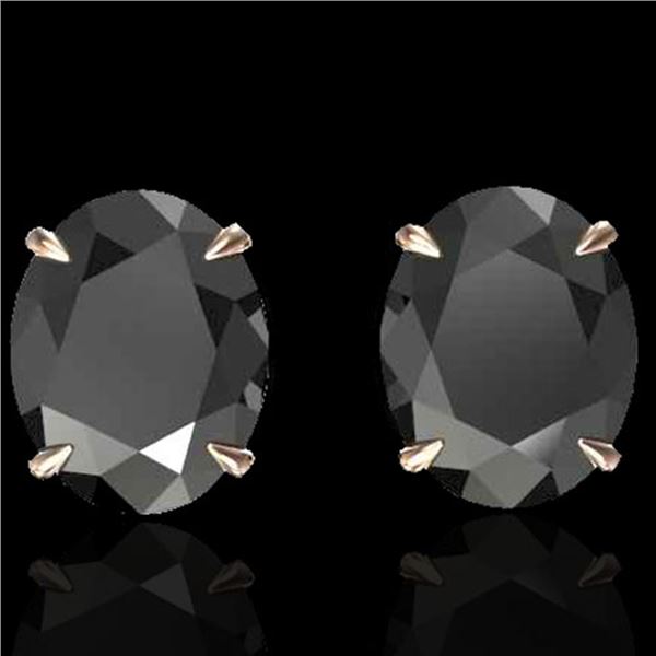 10 ctw Black Diamond Designer Stud Earrings 14k Rose Gold - REF-218W2H