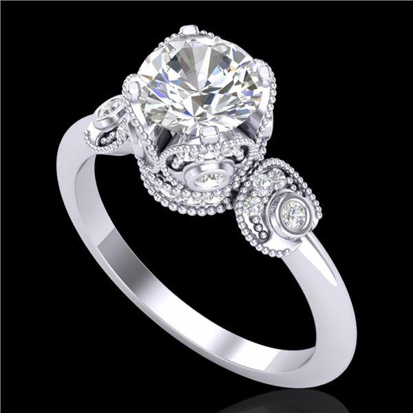 1.75 ctw VS/SI Diamond Art Deco Ring 18k White Gold - REF-398N2F