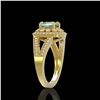 Image 3 : 2.39 ctw Certified Aquamarine & Diamond Victorian Ring 14K Yellow Gold - REF-106M5G