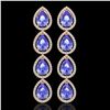 Image 1 : 11.2 ctw Tanzanite & Diamond Micro Pave Halo Earrings 10k Rose Gold - REF-286X9A