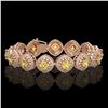 Image 1 : 28.35 ctw Canary Citrine & Diamond Victorian Bracelet 14K Rose Gold - REF-805Y5X