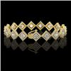 Image 2 : 11.7 ctw Princess Cut Diamond Micro Pave Bracelet 18K Yellow Gold - REF-1611W3H