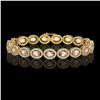 Image 1 : 14.25 ctw Morganite & Diamond Micro Pave Halo Bracelet 10k Yellow Gold - REF-294H2R