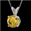 Image 2 : 1.21 ctw Certified Intense Yellow Diamond Necklace 10k White Gold - REF-196A4N