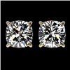 Image 1 : 2 ctw Certified VS/SI Quality Cushion Diamond Stud Earrings 10k Yellow Gold - REF-478F6M