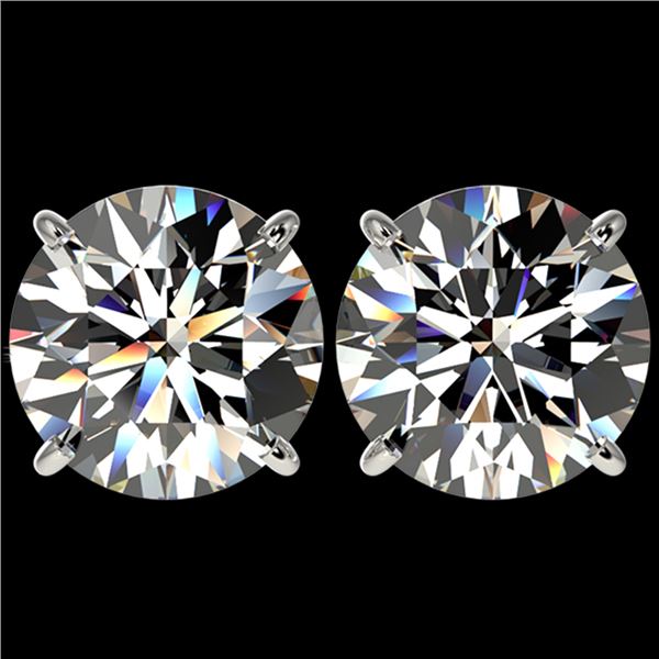5 ctw Certified Quality Diamond Stud Earrings 10k White Gold - REF-1212A8N