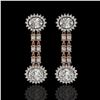 Image 1 : 7.47 ctw Rare Oval Diamond Earrings 18K Rose Gold - REF-1286H8R