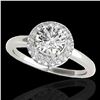 Image 1 : 1.43 ctw Certified Diamond Solitaire Halo Ring 10k White Gold - REF-197Y8X