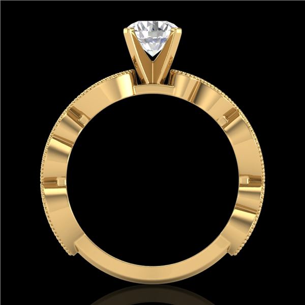 1.01 ctw VS/SI Diamond Solitaire Art Deco Ring 18k Yellow Gold - REF-218W2H