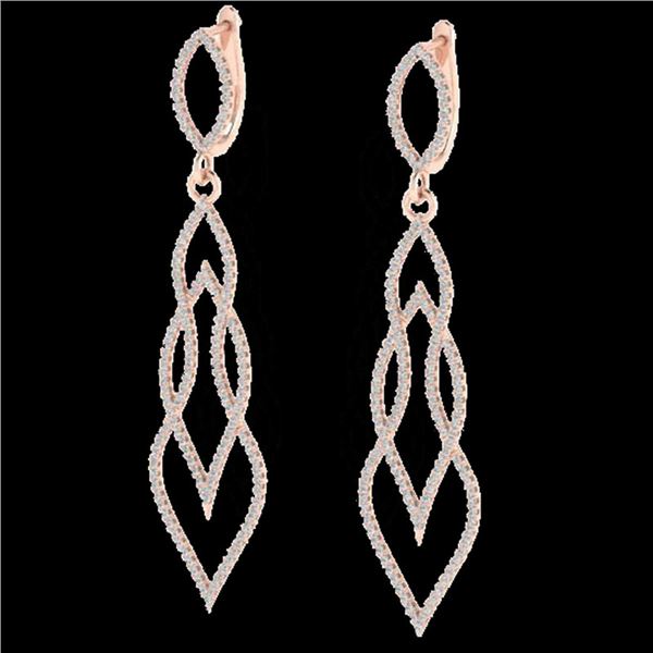1.90 ctw Micro Pave VS/SI Diamond Certified Earrings 14k Rose Gold - REF-143H5R