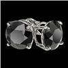 Image 3 : 3.50 ctw Fancy Black Diamond Solitaire Stud Earrings 10k White Gold - REF-60M3G