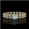 Image 1 : 14.93 ctw Aquamarine & Diamond Bracelet 14K Yellow Gold - REF-245W5H