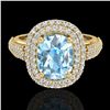 Image 1 : 3.50 ctw TOPAZ & Micro Pave VS/SI Diamond Certified Ring 10k Yellow Gold - REF-94K9Y