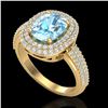 Image 2 : 3.50 ctw TOPAZ & Micro Pave VS/SI Diamond Certified Ring 10k Yellow Gold - REF-94K9Y