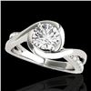 Image 1 : 1.15 ctw Certified Diamond Solitaire Ring 10k White Gold - REF-190F9M