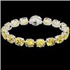 Image 2 : 78 ctw Citrine & Micro VS/SI Diamond Bracelet 14k White Gold - REF-212G8W