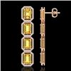 Image 2 : 18.64 ctw Fancy Citrine & Diamond Micro Pave Halo Earrings 10k Rose Gold - REF-184M2G