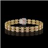 Image 3 : 16.35 ctw Morganite & Diamond Bracelet 14K Yellow Gold - REF-236Y4X