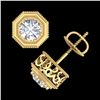 Image 3 : 1.07 ctw VS/SI Diamond Solitaire Art Deco Stud Earrings 18k Yellow Gold - REF-218H2R