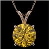 Image 1 : 2 ctw Certified Intense Yellow Diamond Necklace 10k Rose Gold - REF-392K8Y