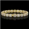 Image 2 : 14.57 ctw Emerald Cut Diamond Micro Pave Bracelet 18K Yellow Gold - REF-2284X2A
