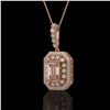 Image 1 : 6.05 ctw Morganite & Diamond Victorian Necklace 14K Rose Gold - REF-272X8A