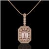 Image 2 : 6.05 ctw Morganite & Diamond Victorian Necklace 14K Rose Gold - REF-272X8A