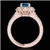Image 2 : 2.05 ctw SI Certified Fancy Blue Diamond Halo Ring 10k Rose Gold - REF-156A8N