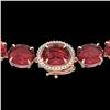 Image 1 : 145 ctw Pink Tourmaline & VS/SI Diamond Micro Necklace 14k Rose Gold - REF-2472F8M