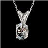 Image 2 : 0.50 ctw Certified VS/SI Quality Oval Diamond Necklace 10k White Gold - REF-65Y2X