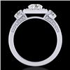 Image 1 : 1.55 ctw VS/SI Diamond Solitaire Art Deco 3 Stone Ring 18k White Gold - REF-263W6H