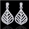 Image 1 : 2.50 ctw Micro Pave VS/SI Diamond Earrings Designer 18k White Gold - REF-236G4W