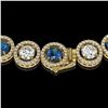 Image 3 : 31.18 ctw Blue & Diamond Micro Pave Necklace 18K Yellow Gold - REF-2904Y4X