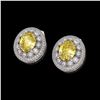 Image 2 : 7.24 ctw Canary Citrine & Diamond Victorian Earrings 14K White Gold - REF-188H2R