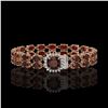 Image 1 : 14.98 ctw Garnet & Diamond Bracelet 14K Rose Gold - REF-178G2W