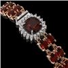 Image 2 : 14.98 ctw Garnet & Diamond Bracelet 14K Rose Gold - REF-178G2W