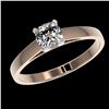 Image 2 : 0.50 ctw Certified VS/SI Quality Cushion Cut Diamond Ring 10k Rose Gold - REF-60R3K