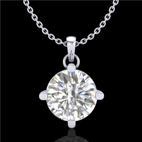 1 ctw VS/SI Diamond Solitaire Art Deco Stud Necklace 18k White Gold - REF-345N5F