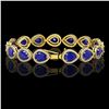 Image 2 : 30.06 ctw Sapphire & Diamond Micro Pave Halo Bracelet 10k Yellow Gold - REF-344Y2X