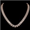Image 1 : 40.3 ctw Emerald Cut Diamond Micro Pave Necklace 18K Rose Gold - REF-6301W5H
