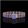 Image 1 : 16.96 ctw Tanzanite & Diamond Bracelet 14K Rose Gold - REF-245N5F