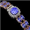 Image 2 : 16.96 ctw Tanzanite & Diamond Bracelet 14K Rose Gold - REF-245N5F