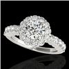 Image 1 : 1.75 ctw Certified Diamond Solitaire Halo Ring 10k White Gold - REF-211R4K