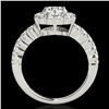 Image 2 : 1.75 ctw Certified Diamond Solitaire Halo Ring 10k White Gold - REF-211R4K